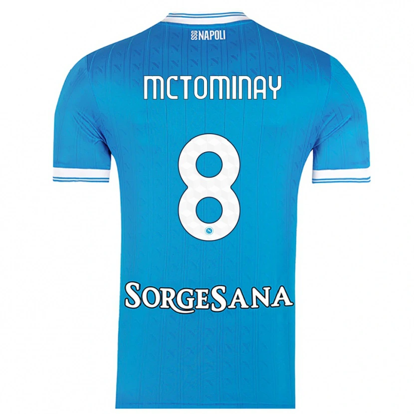 Danxen Homme Maillot Scott Mctominay #8 Bleu Ciel Blanc Tenues Domicile 2025/26 T-Shirt