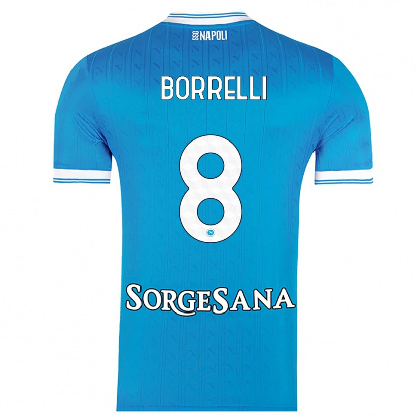 Danxen Homme Maillot Ciro Borrelli #8 Bleu Ciel Blanc Tenues Domicile 2025/26 T-Shirt
