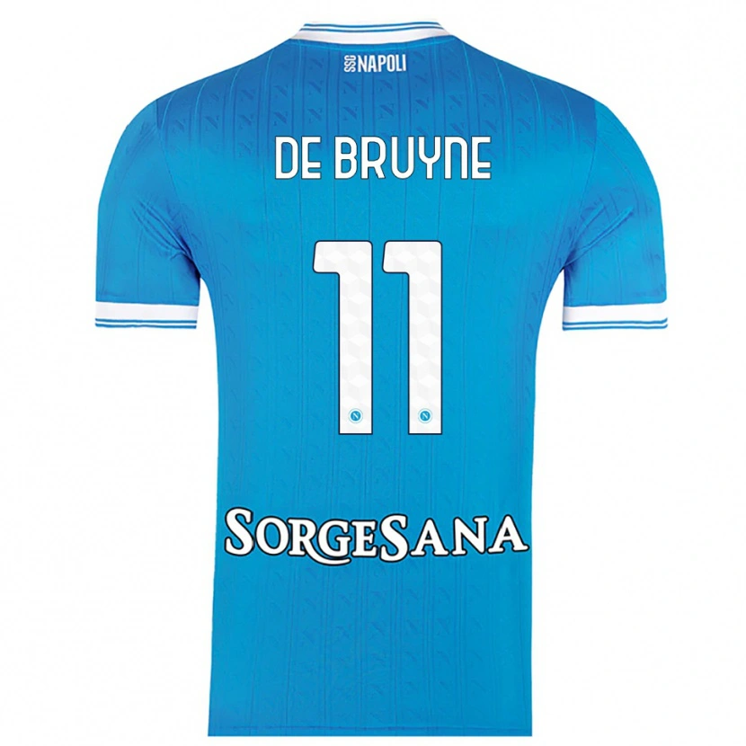 Danxen Homme Maillot Kevin De Bruyne #11 Bleu Ciel Blanc Tenues Domicile 2025/26 T-Shirt