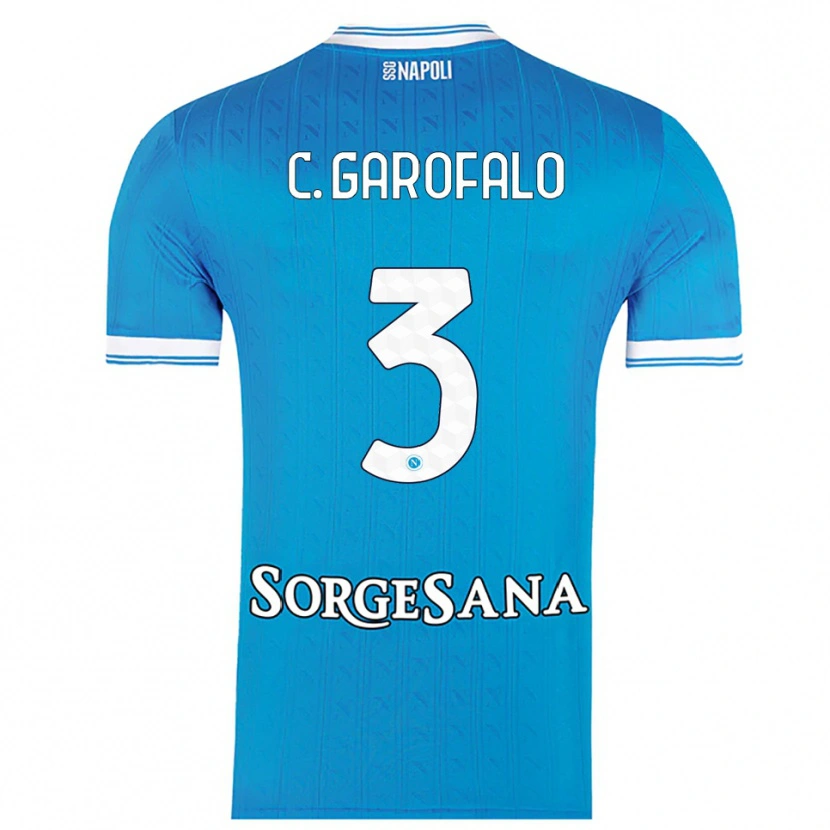 Danxen Homme Maillot Christian Garofalo #3 Bleu Ciel Blanc Tenues Domicile 2025/26 T-Shirt