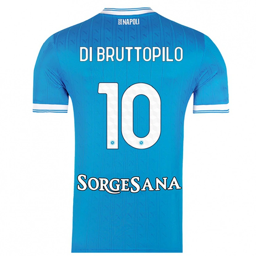 Danxen Homme Maillot Giuseppe Ambrosino Di Bruttopilo #10 Bleu Ciel Blanc Tenues Domicile 2025/26 T-Shirt