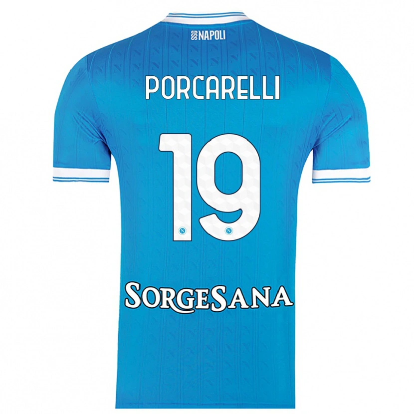 Danxen Homme Maillot Maddelena Porcarelli #19 Bleu Ciel Blanc Tenues Domicile 2025/26 T-Shirt