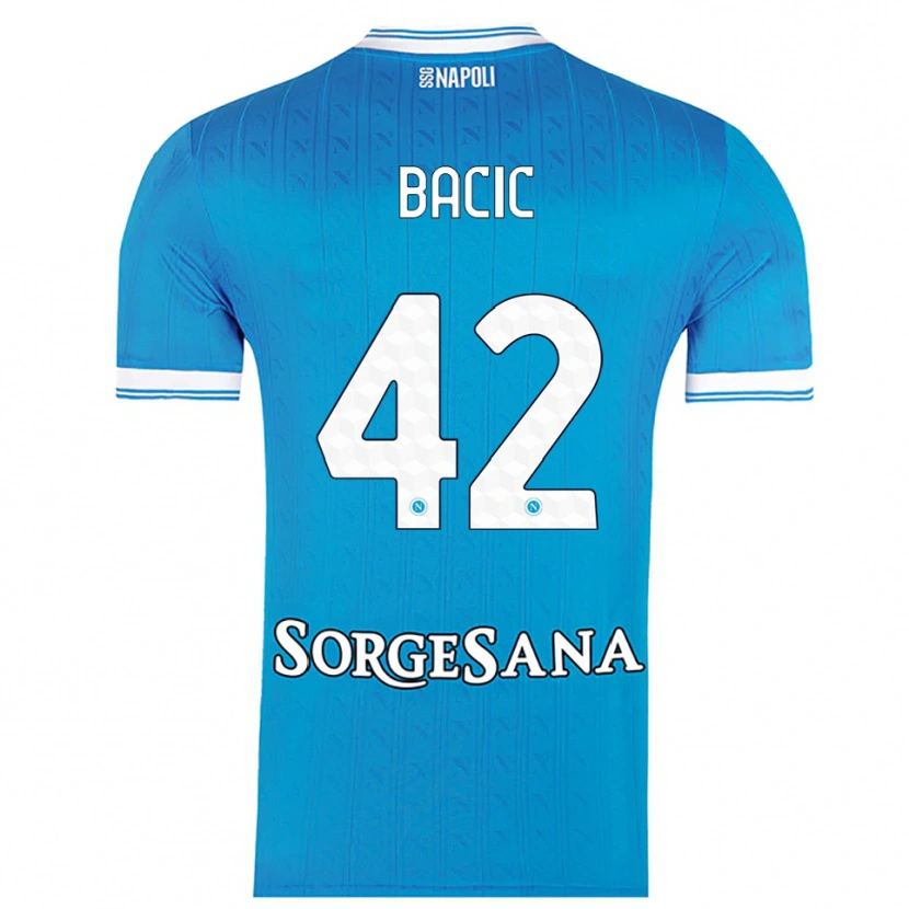 Danxen Homme Maillot Doris Bačić #42 Bleu Ciel Blanc Tenues Domicile 2025/26 T-Shirt