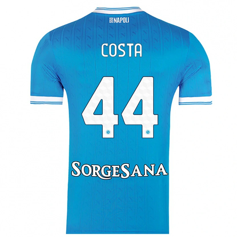 Danxen Homme Maillot Filippo Costa #44 Bleu Ciel Blanc Tenues Domicile 2025/26 T-Shirt