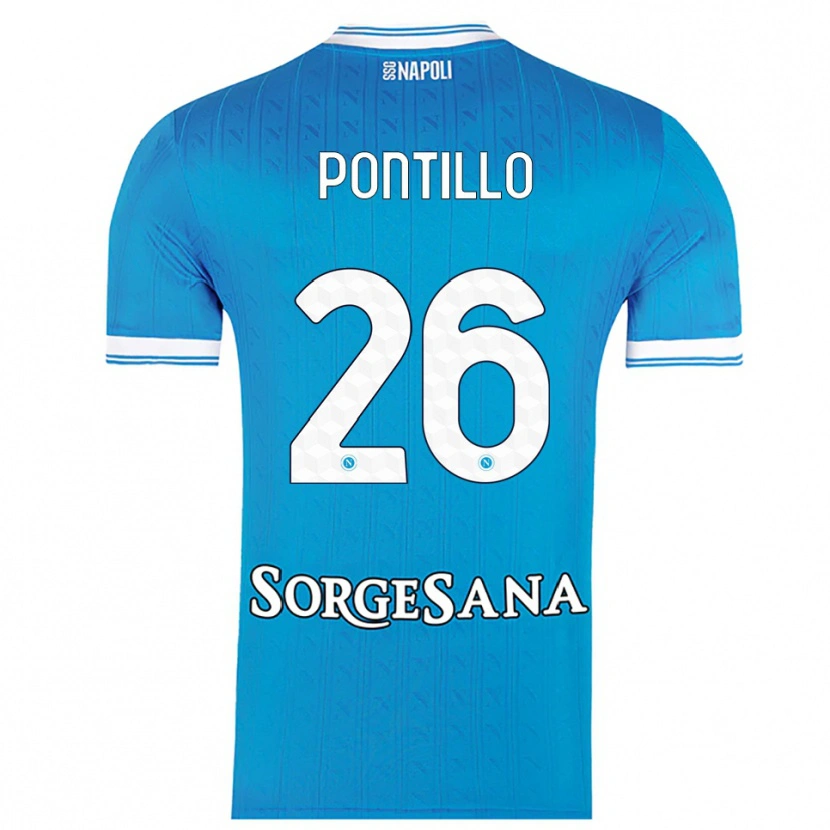 Danxen Homme Maillot Pasquale Pontillo #26 Bleu Ciel Blanc Tenues Domicile 2025/26 T-Shirt