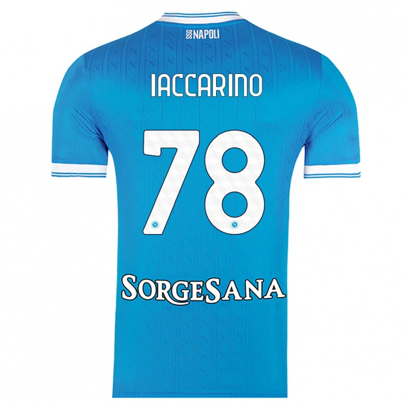 Danxen Homme Maillot Gennaro Iaccarino #78 Bleu Ciel Blanc Tenues Domicile 2025/26 T-Shirt