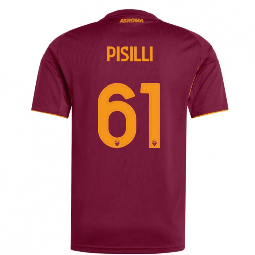 Danxen Homme Maillot Niccolò Pisilli #61 Bourgogne Orange Tenues Domicile 2025/26 T-Shirt