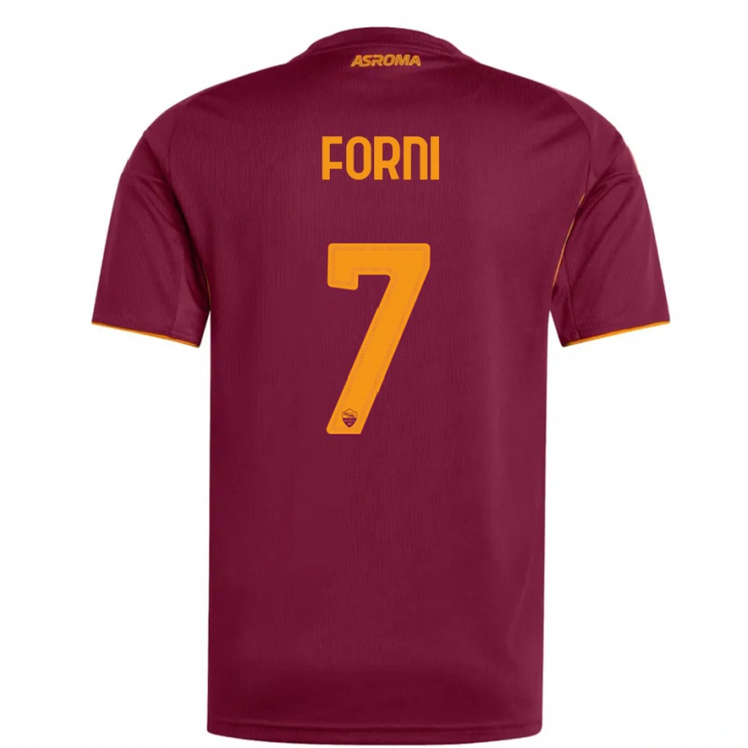 Danxen Homme Maillot Matteo Forni #7 Bourgogne Orange Tenues Domicile 2025/26 T-Shirt