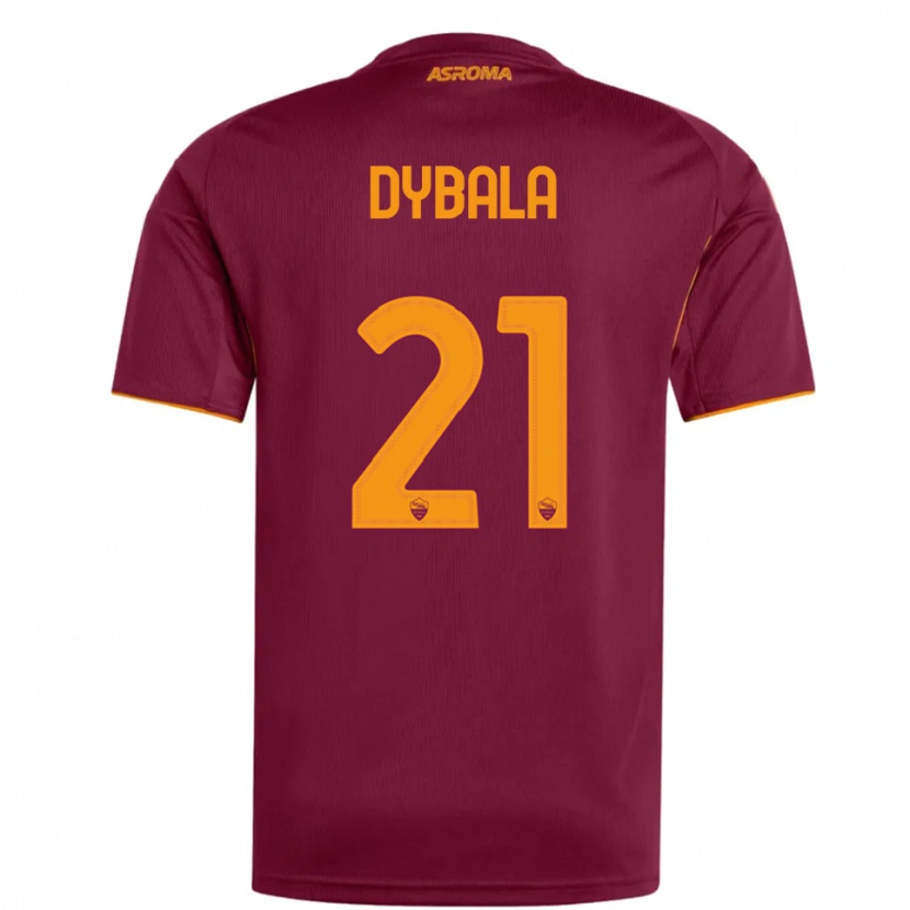 Danxen Homme Maillot Paulo Dybala #21 Bourgogne Orange Tenues Domicile 2025/26 T-Shirt