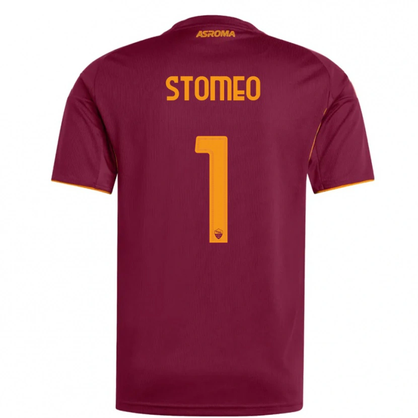 Danxen Homme Maillot Giorgio Stomeo #1 Bourgogne Orange Tenues Domicile 2025/26 T-Shirt