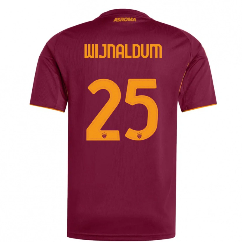Danxen Homme Maillot Georginio Wijnaldum #25 Bourgogne Orange Tenues Domicile 2025/26 T-Shirt
