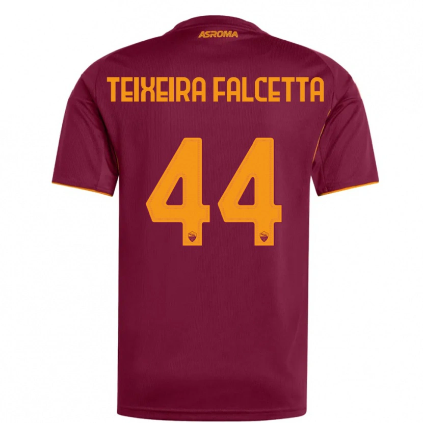 Danxen Homme Maillot Pietro Teixeira Falcetta #44 Bourgogne Orange Tenues Domicile 2025/26 T-Shirt