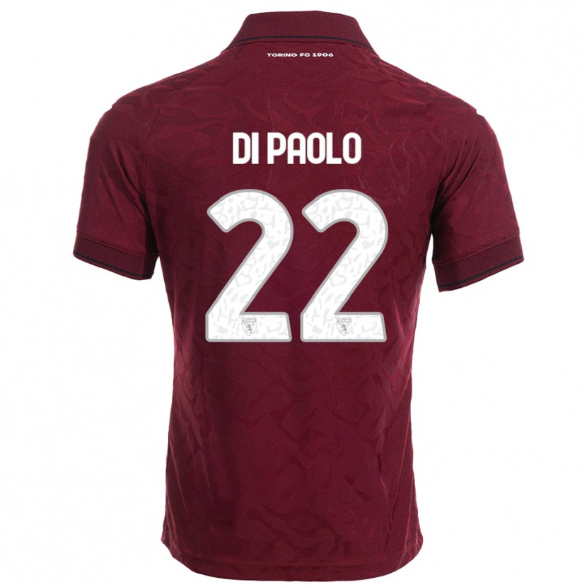 Danxen Homme Maillot Sebastiano Di Paolo #22 Bourgogne Blanc Tenues Domicile 2025/26 T-Shirt