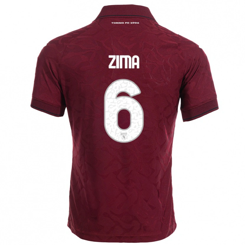 Danxen Homme Maillot David Zima #6 Bourgogne Blanc Tenues Domicile 2025/26 T-Shirt