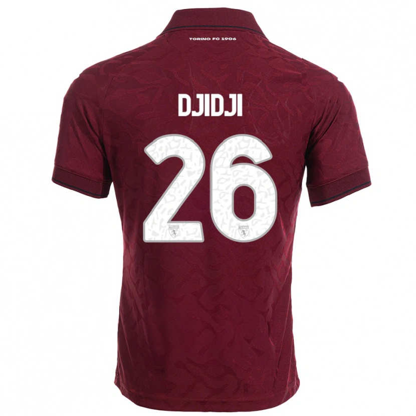 Danxen Homme Maillot Koffi Djidji #26 Bourgogne Blanc Tenues Domicile 2025/26 T-Shirt