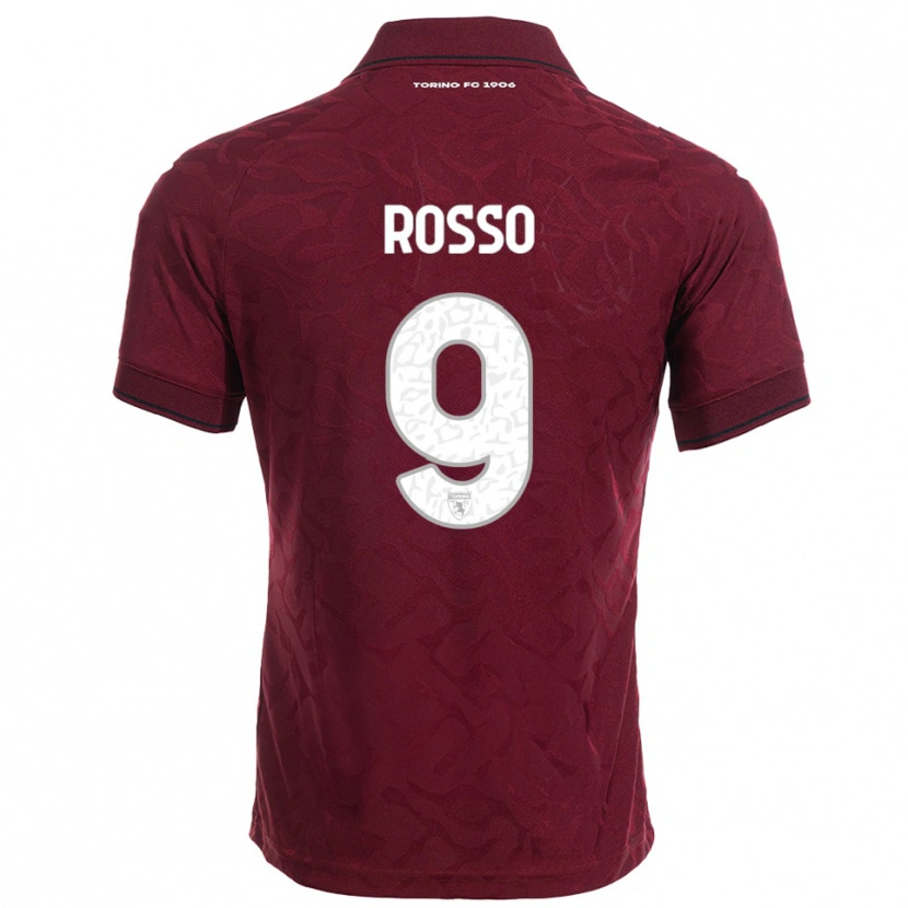 Danxen Homme Maillot Eleonora Rosso #9 Bourgogne Blanc Tenues Domicile 2025/26 T-Shirt