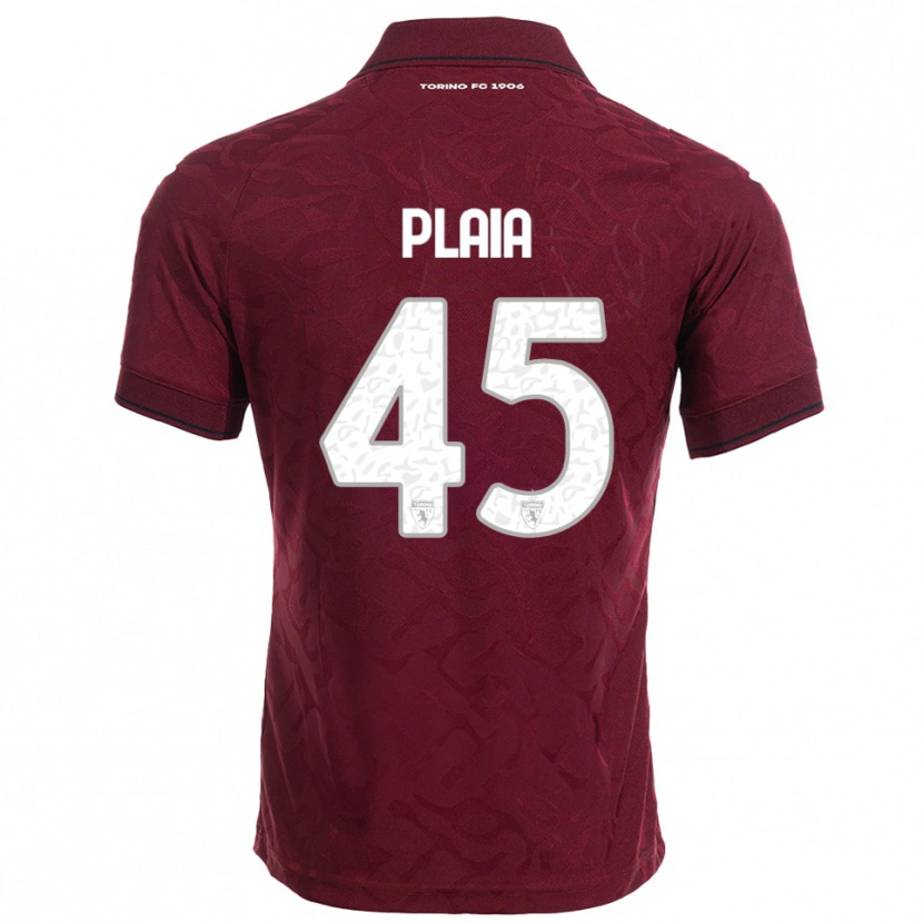 Danxen Homme Maillot Francesco Plaia #45 Bourgogne Blanc Tenues Domicile 2025/26 T-Shirt
