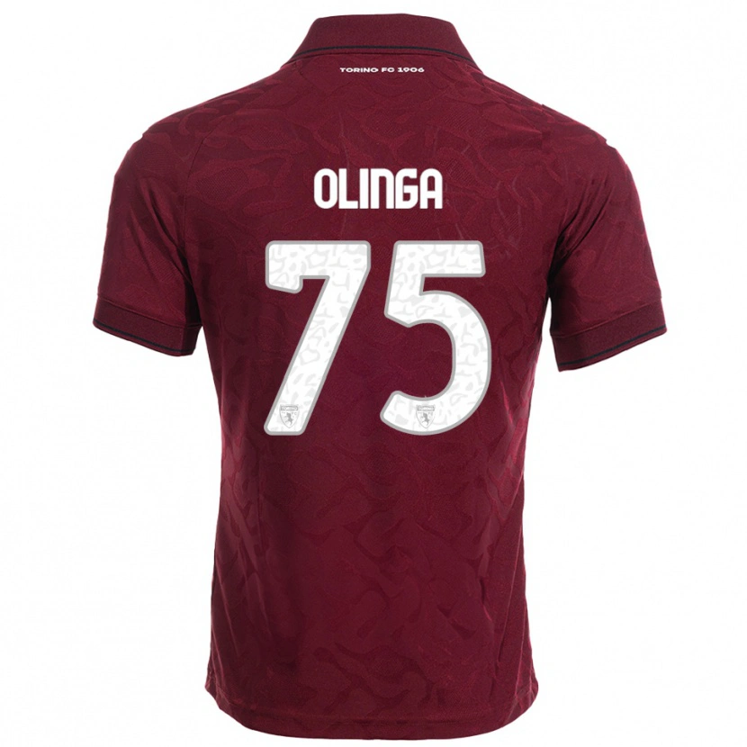 Danxen Homme Maillot Kenny Liema Olinga #75 Bourgogne Blanc Tenues Domicile 2025/26 T-Shirt