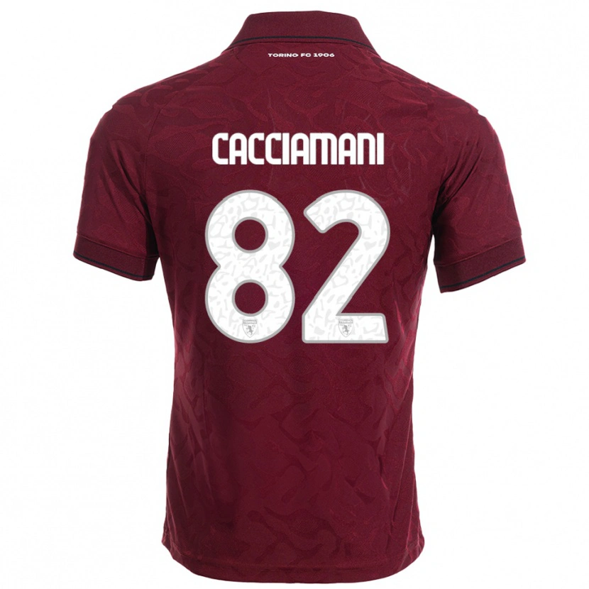 Danxen Homme Maillot Alessio Cacciamani #82 Bourgogne Blanc Tenues Domicile 2025/26 T-Shirt