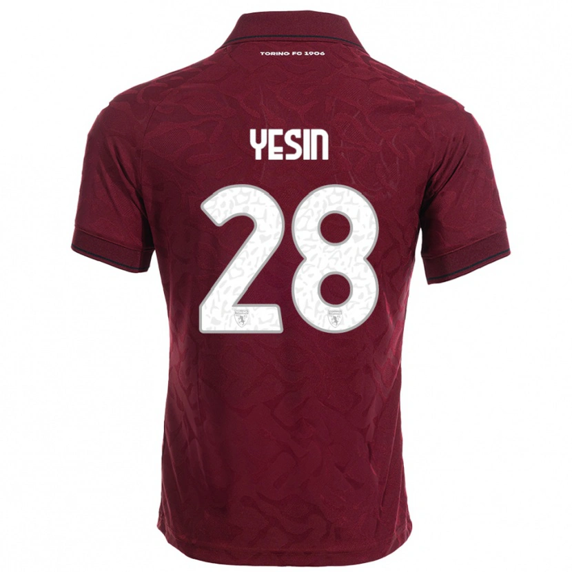 Danxen Homme Maillot Demyan Yesin #28 Bourgogne Blanc Tenues Domicile 2025/26 T-Shirt