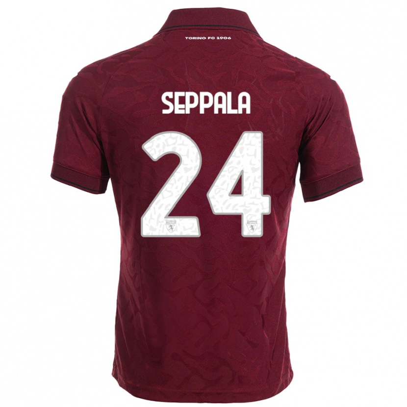 Danxen Homme Maillot Rosa Lappi-Seppälä #24 Bourgogne Blanc Tenues Domicile 2025/26 T-Shirt