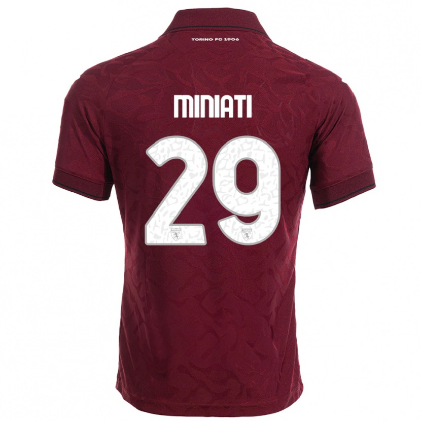 Danxen Homme Maillot Elisa Miniati #29 Bourgogne Blanc Tenues Domicile 2025/26 T-Shirt