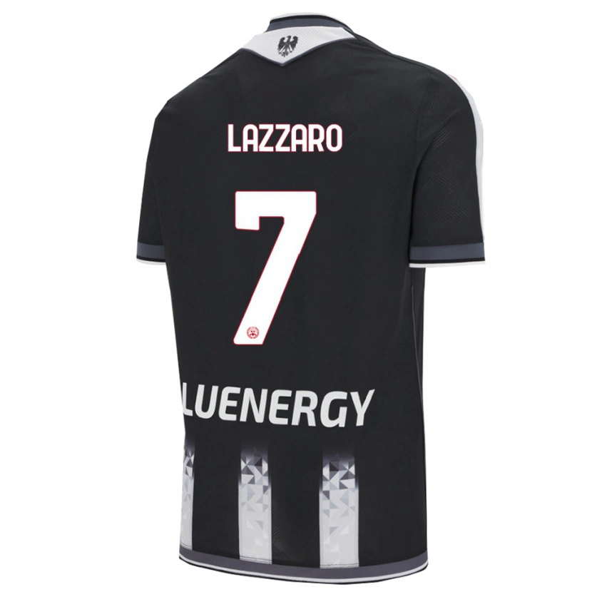 Danxen Homme Maillot Davide Lazzaro #7 Noir Blanc Tenues Domicile 2025/26 T-Shirt