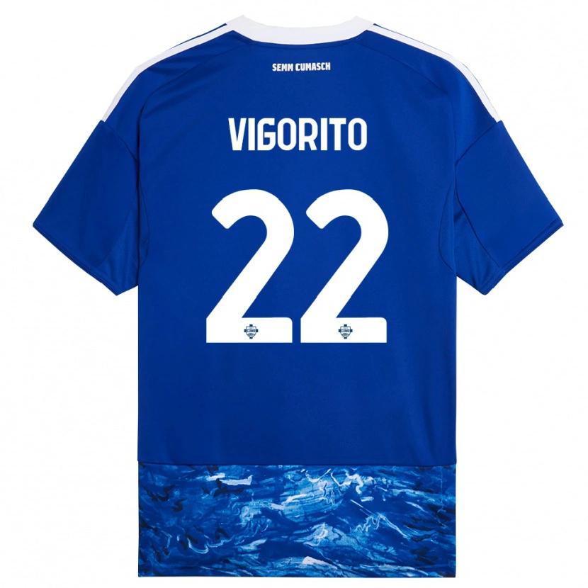 Danxen Homme Maillot Mauro Vigorito #22 Bleu Blanc Tenues Domicile 2025/26 T-Shirt