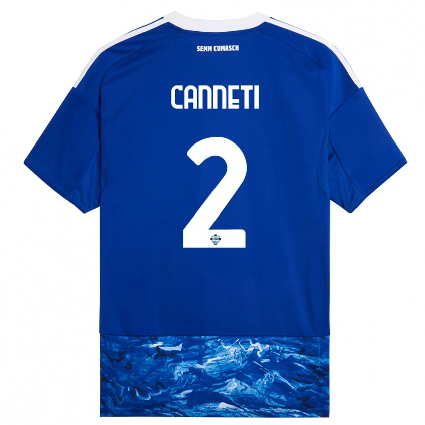 Danxen Homme Maillot Jacopo Canneti #2 Bleu Blanc Tenues Domicile 2025/26 T-Shirt