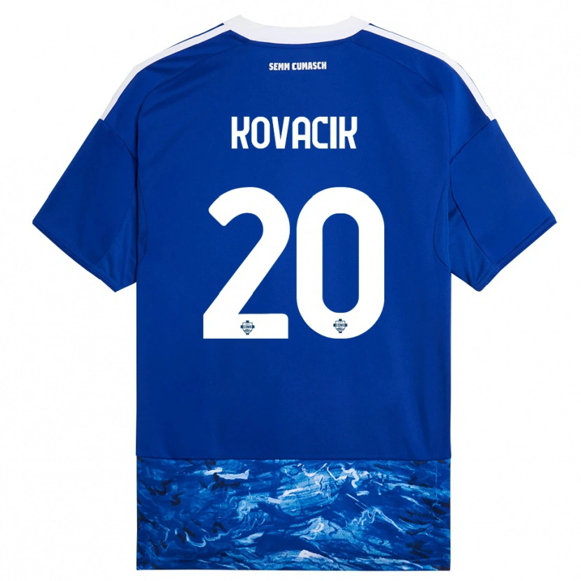 Danxen Homme Maillot Peter Kovacik #20 Bleu Blanc Tenues Domicile 2025/26 T-Shirt