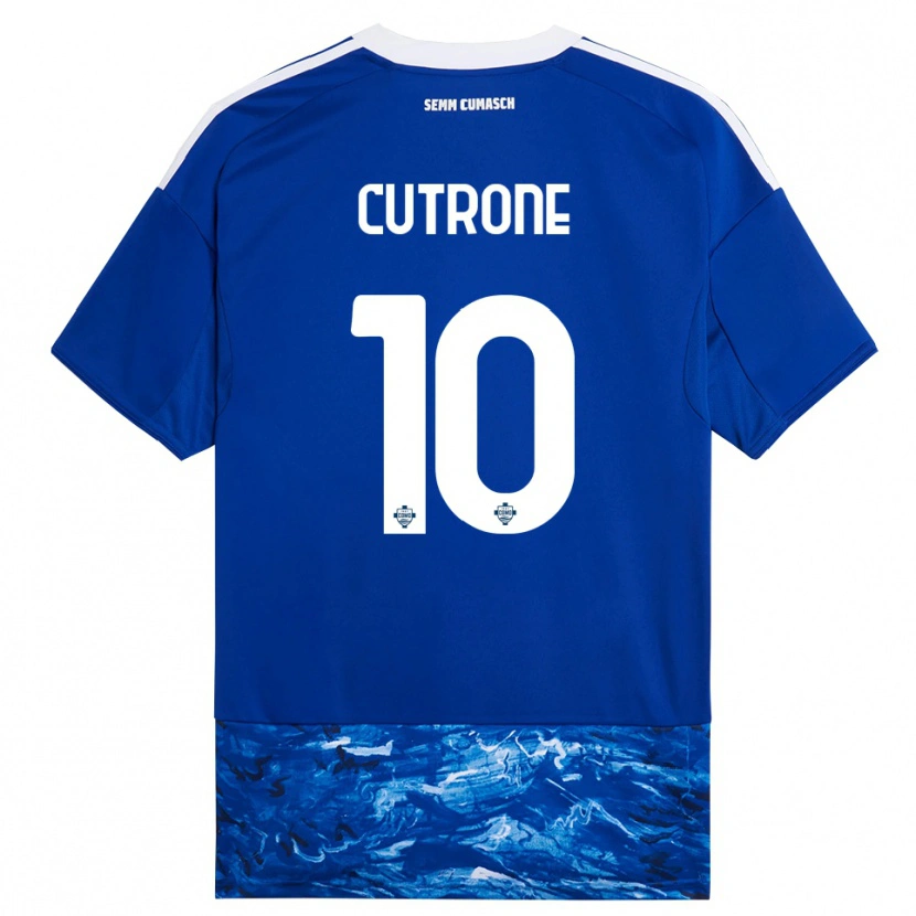 Danxen Homme Maillot Patrick Cutrone #10 Bleu Blanc Tenues Domicile 2025/26 T-Shirt