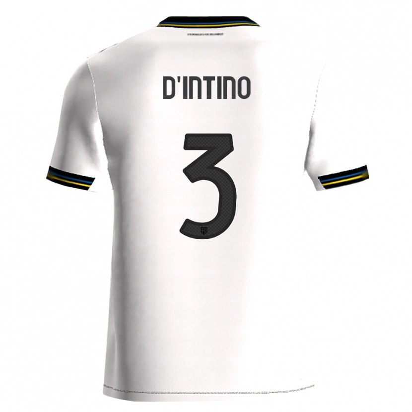 Danxen Homme Maillot Roberto D'intino #3 Blanc Noir Tenues Domicile 2025/26 T-Shirt