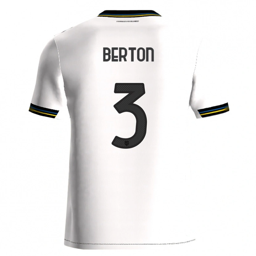 Danxen Homme Maillot Federico Berton #3 Blanc Noir Tenues Domicile 2025/26 T-Shirt