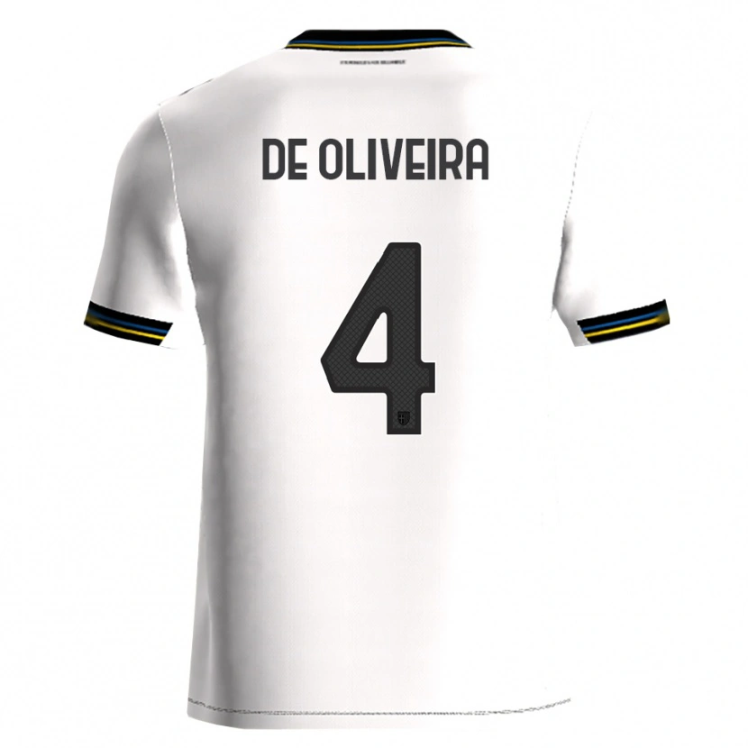 Danxen Homme Maillot Luca De Oliveira #4 Blanc Noir Tenues Domicile 2025/26 T-Shirt