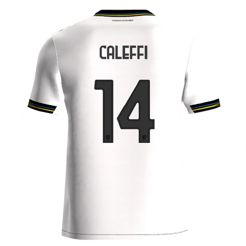 Danxen Homme Maillot Riccardo Caleffi #14 Blanc Noir Tenues Domicile 2025/26 T-Shirt