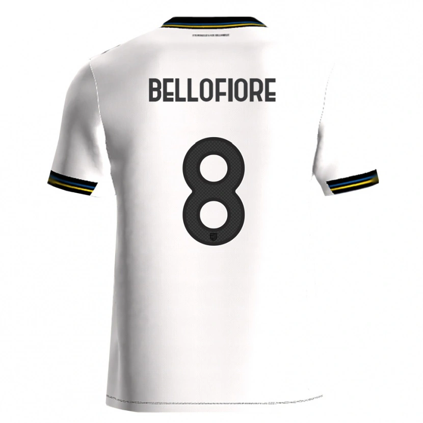 Danxen Homme Maillot Nicola Bellofiore #8 Blanc Noir Tenues Domicile 2025/26 T-Shirt