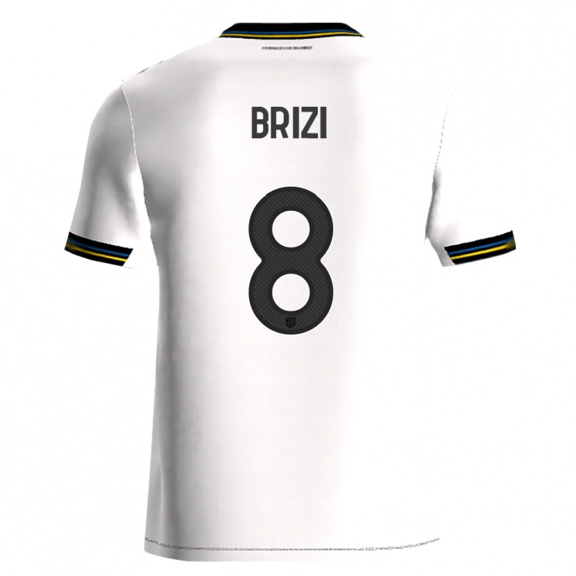 Danxen Homme Maillot Andrea Brizi #8 Blanc Noir Tenues Domicile 2025/26 T-Shirt