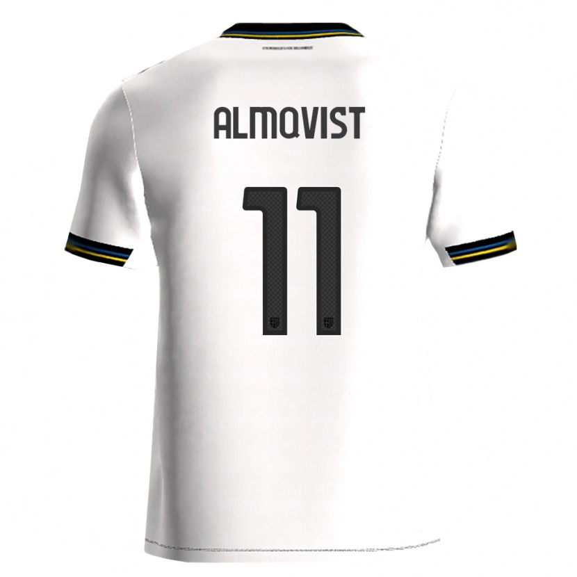 Danxen Homme Maillot Pontus Almqvist #11 Blanc Noir Tenues Domicile 2025/26 T-Shirt