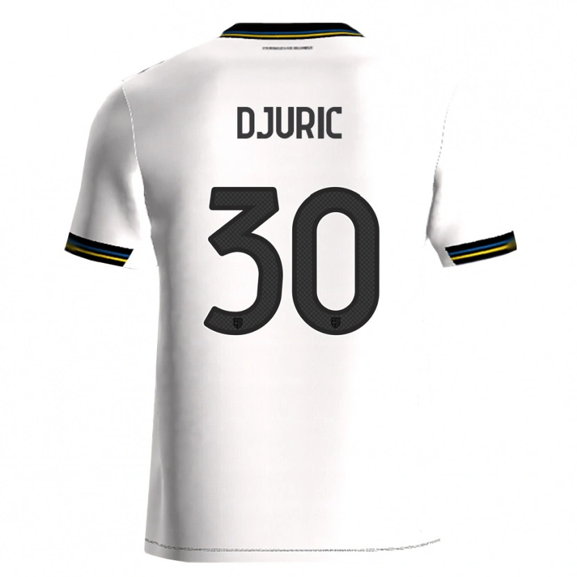 Danxen Homme Maillot Milan Djuric #30 Blanc Noir Tenues Domicile 2025/26 T-Shirt