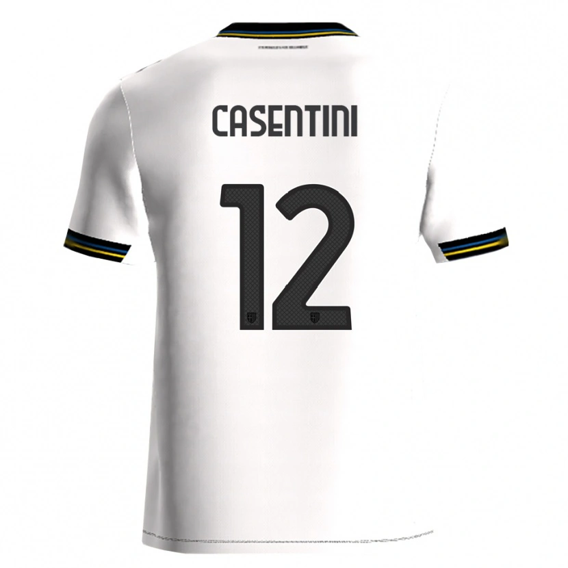 Danxen Homme Maillot Gabriele Casentini #12 Blanc Noir Tenues Domicile 2025/26 T-Shirt