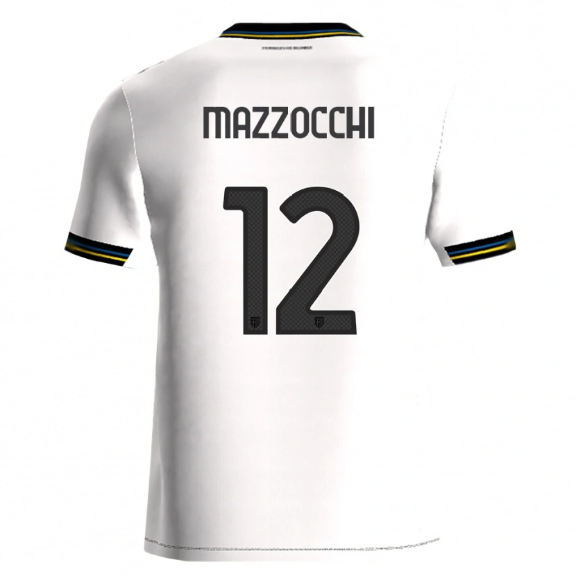 Danxen Homme Maillot Alessandro Mazzocchi #12 Blanc Noir Tenues Domicile 2025/26 T-Shirt