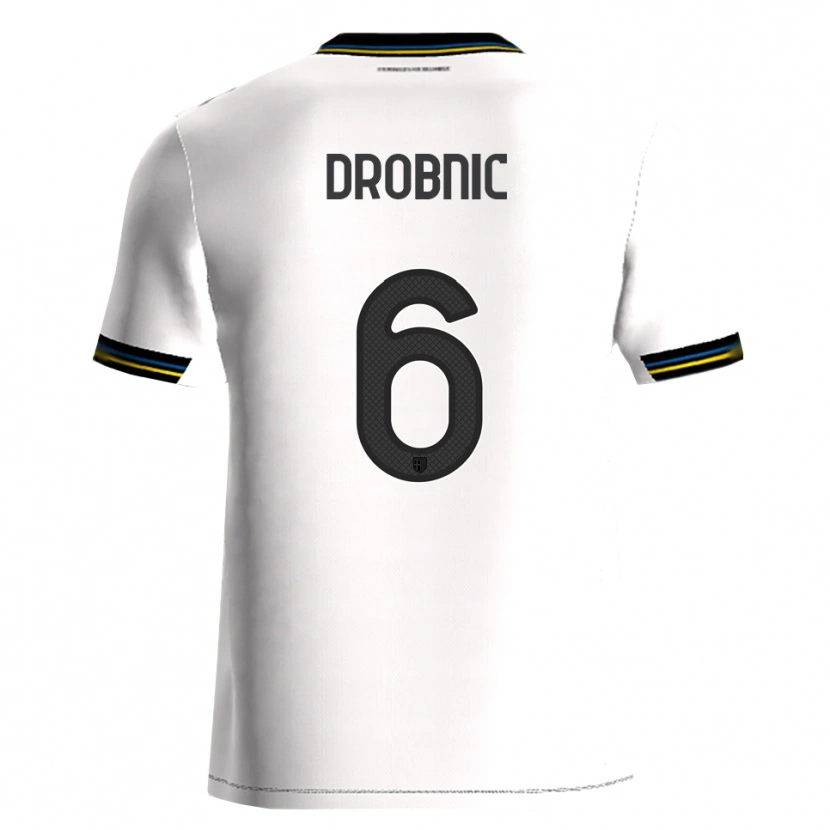 Danxen Homme Maillot Dominik Drobnic #6 Blanc Noir Tenues Domicile 2025/26 T-Shirt