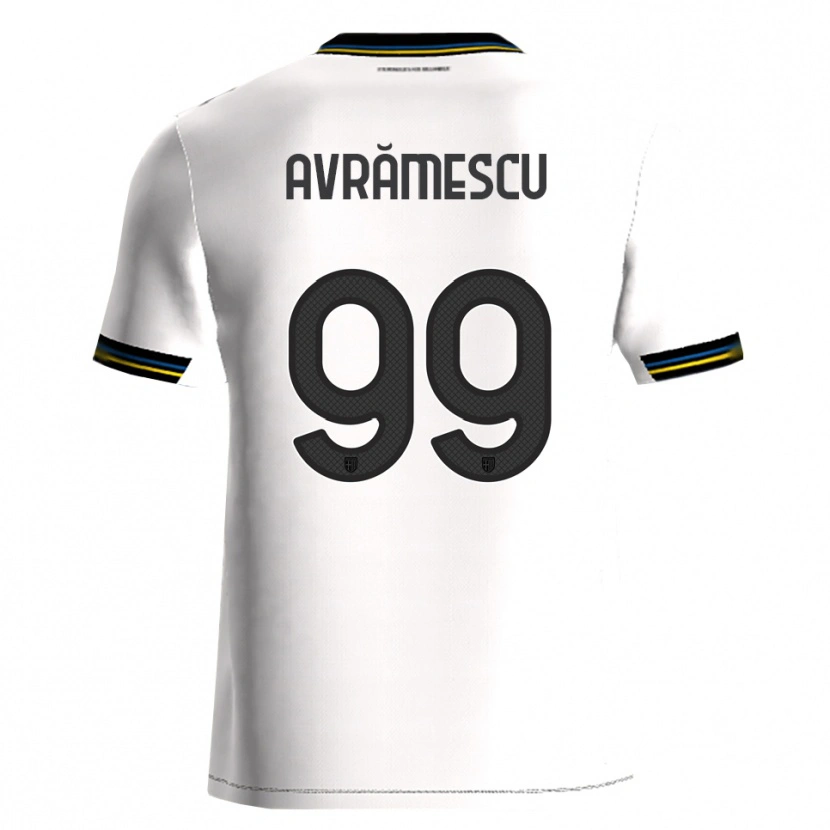 Danxen Homme Maillot Ianis Avrămescu #99 Blanc Noir Tenues Domicile 2025/26 T-Shirt
