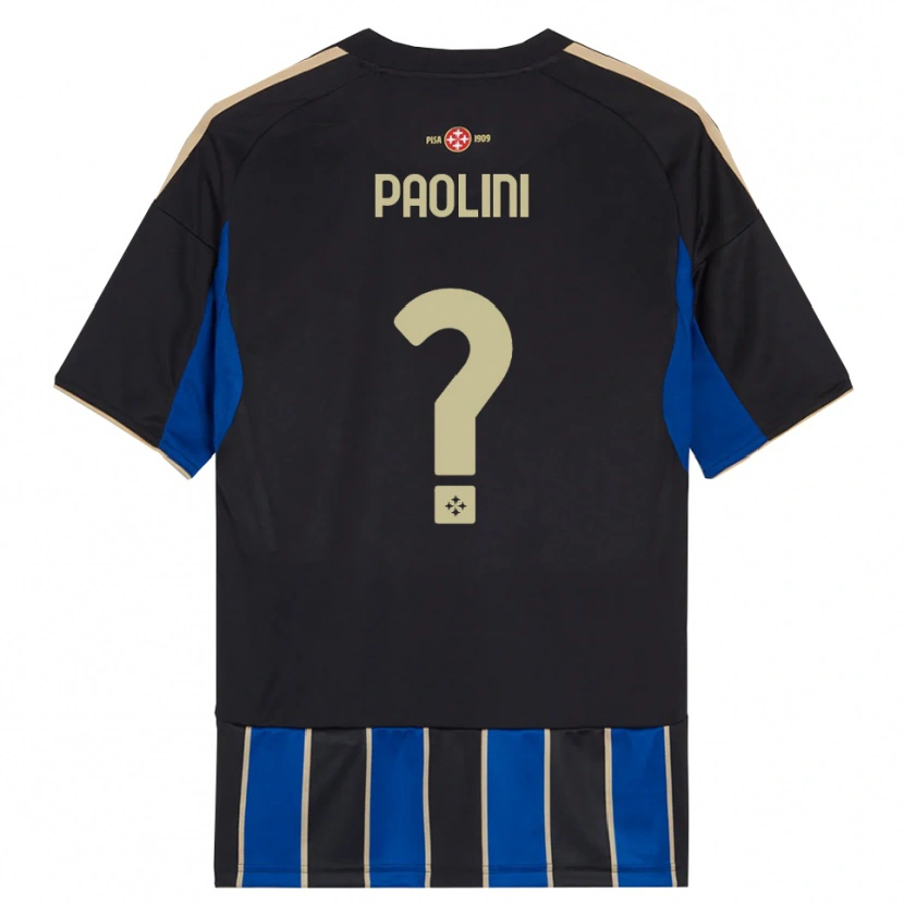 Danxen Homme Maillot Andrea Paolini #0 Noir Bleu Tenues Domicile 2025/26 T-Shirt