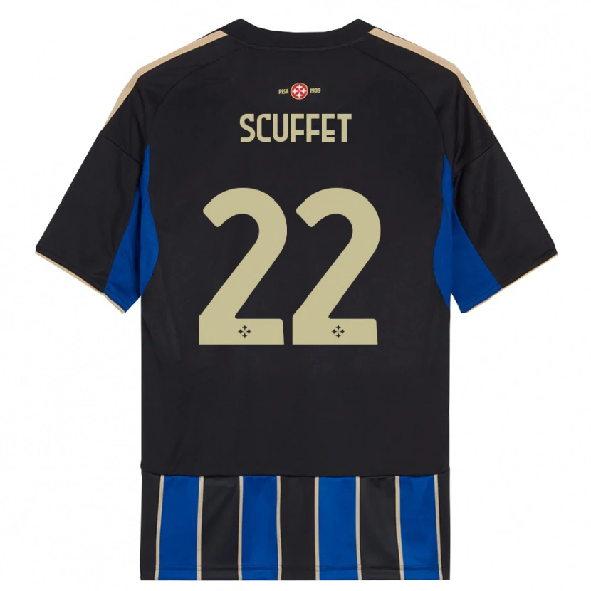 Danxen Homme Maillot Simone Scuffet #22 Noir Bleu Tenues Domicile 2025/26 T-Shirt