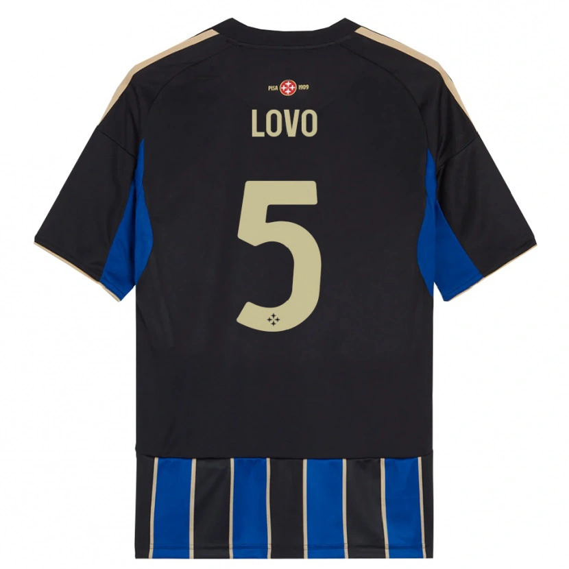 Danxen Homme Maillot Pietro Lovo #5 Noir Bleu Tenues Domicile 2025/26 T-Shirt