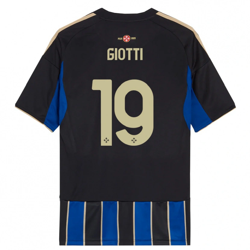 Danxen Homme Maillot Emanuele Giotti #19 Noir Bleu Tenues Domicile 2025/26 T-Shirt