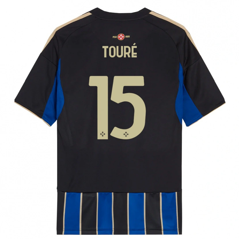 Danxen Homme Maillot Idrissa Touré #15 Noir Bleu Tenues Domicile 2025/26 T-Shirt
