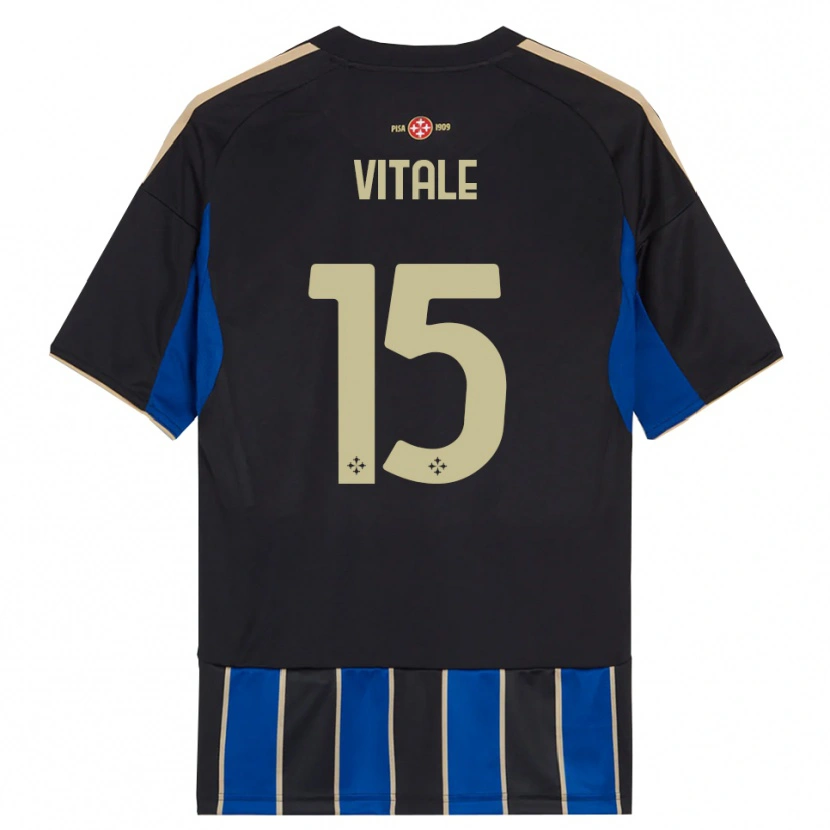Danxen Homme Maillot Riccardo Vitale #15 Noir Bleu Tenues Domicile 2025/26 T-Shirt