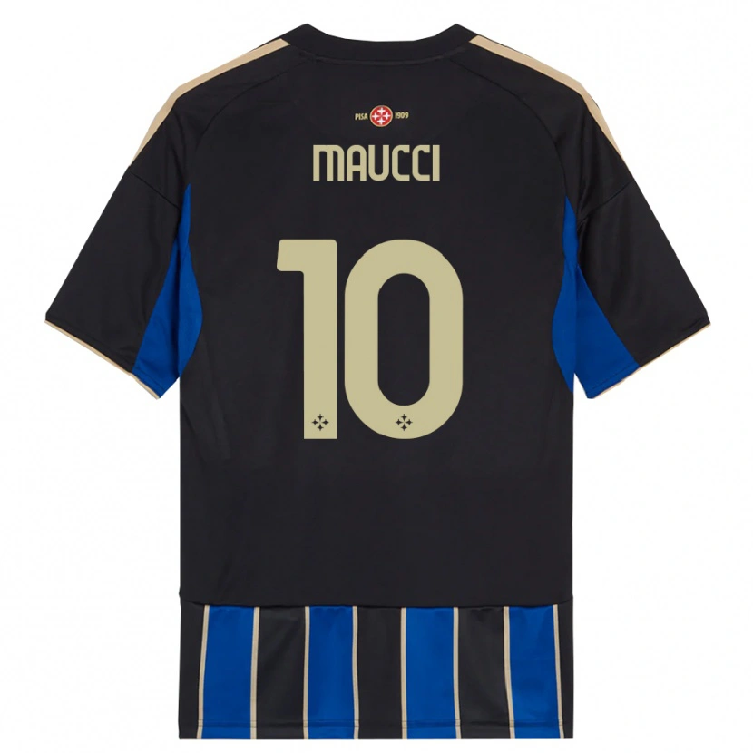 Danxen Homme Maillot Giacomo Maucci #10 Noir Bleu Tenues Domicile 2025/26 T-Shirt